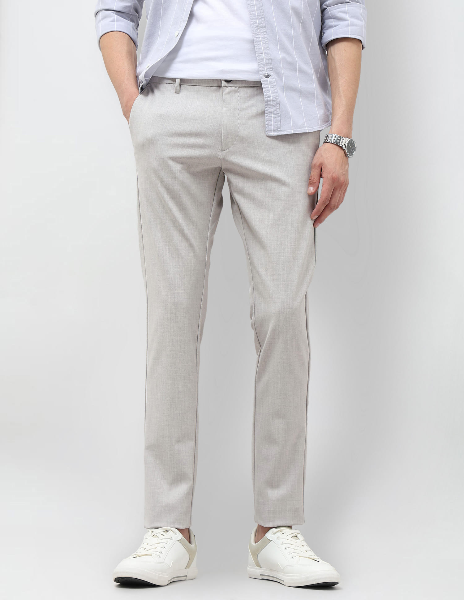 Buy Polo Heathered Slim Fit Trousers
