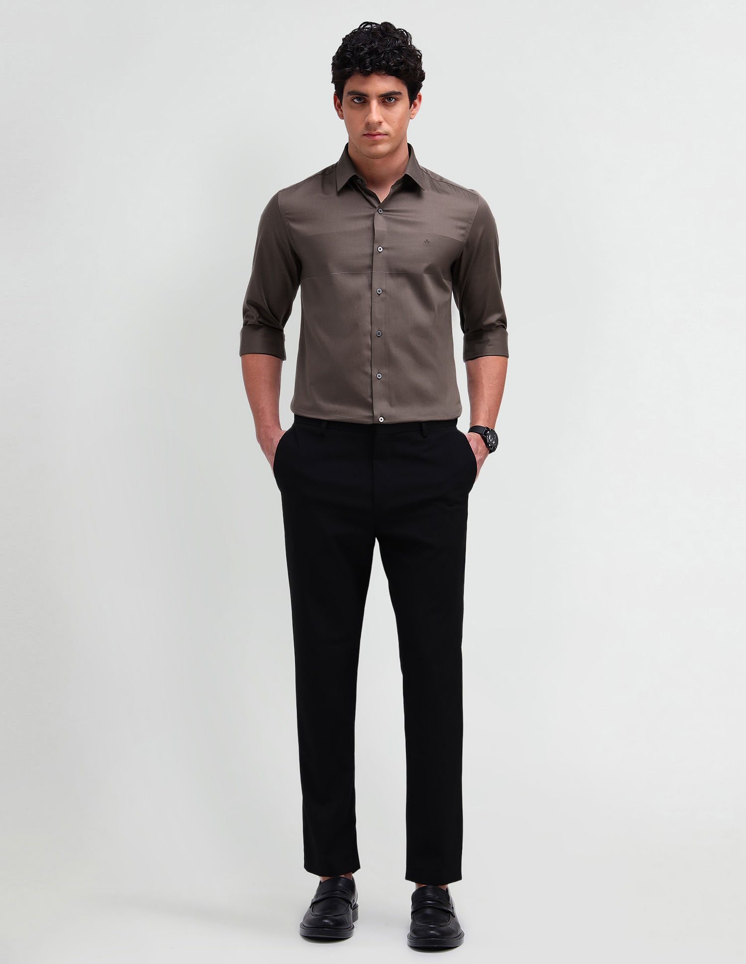 Arrow Newyork Horizontal Striped Dobby Shirt