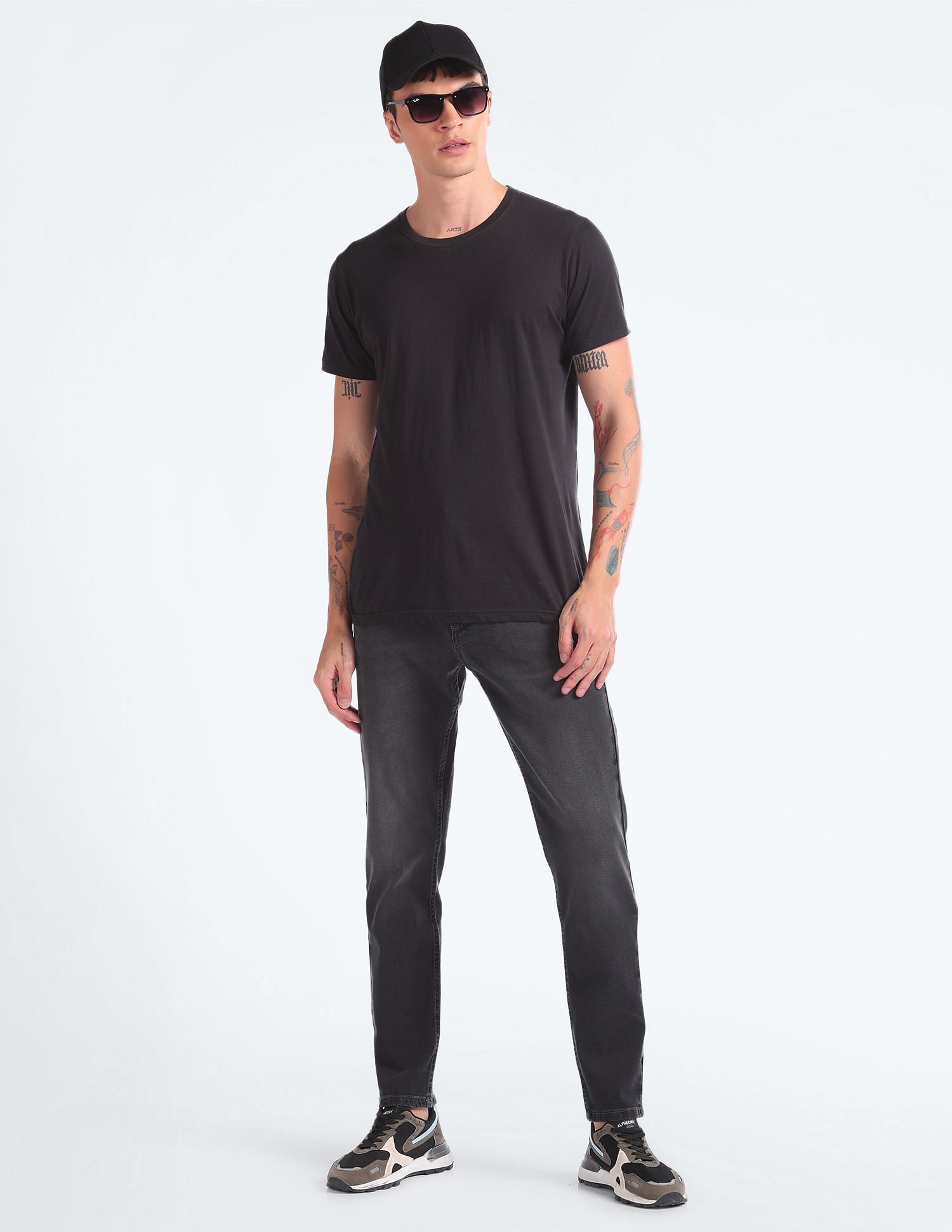 Flying Machine Slash Slim Tapered Stone Wash Jeans