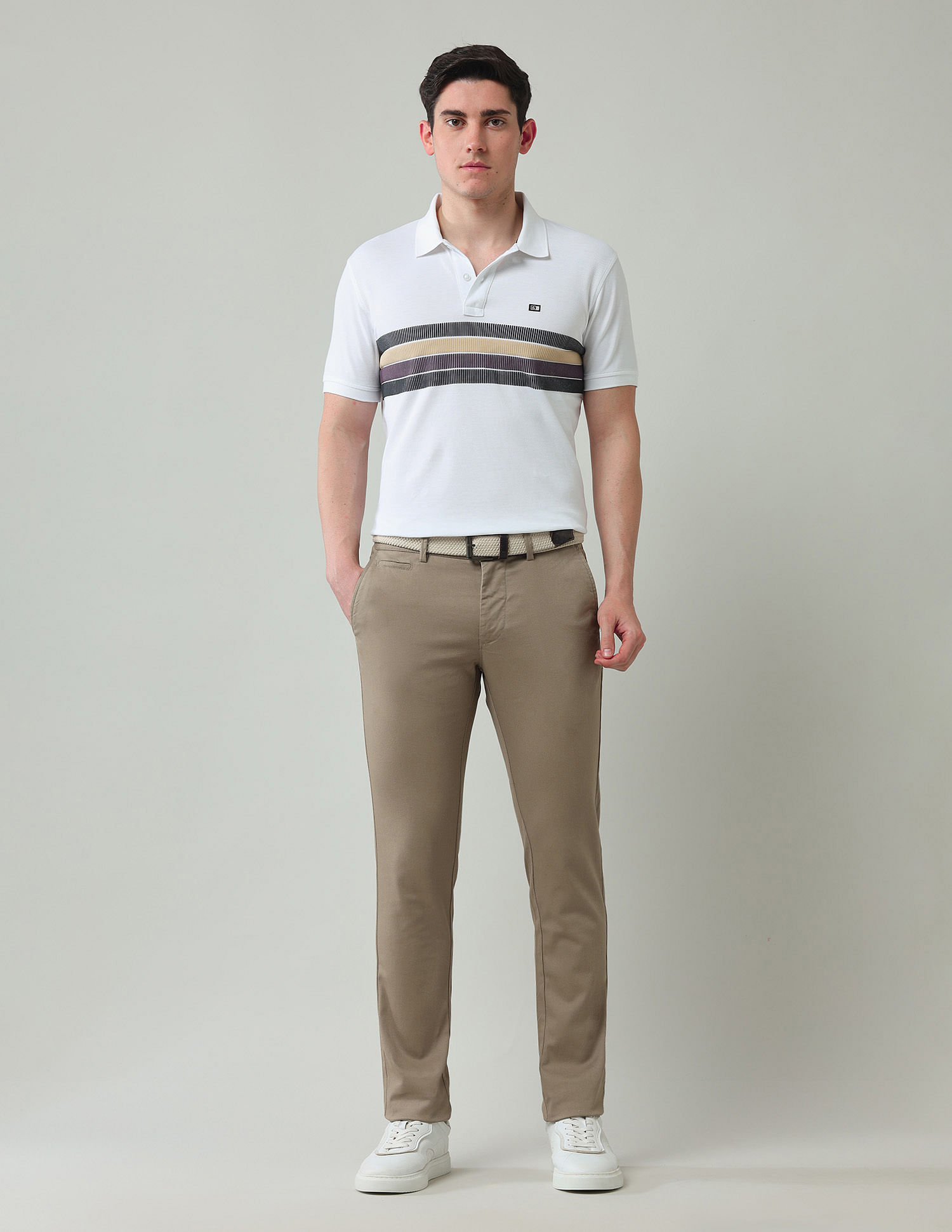 Arrow Sport Mid Rise Dobby Trousers