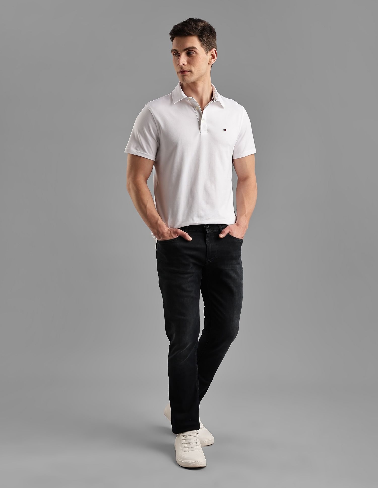 Tommy Hilfiger Solid Slim-Fit Cotton Polo Shirts