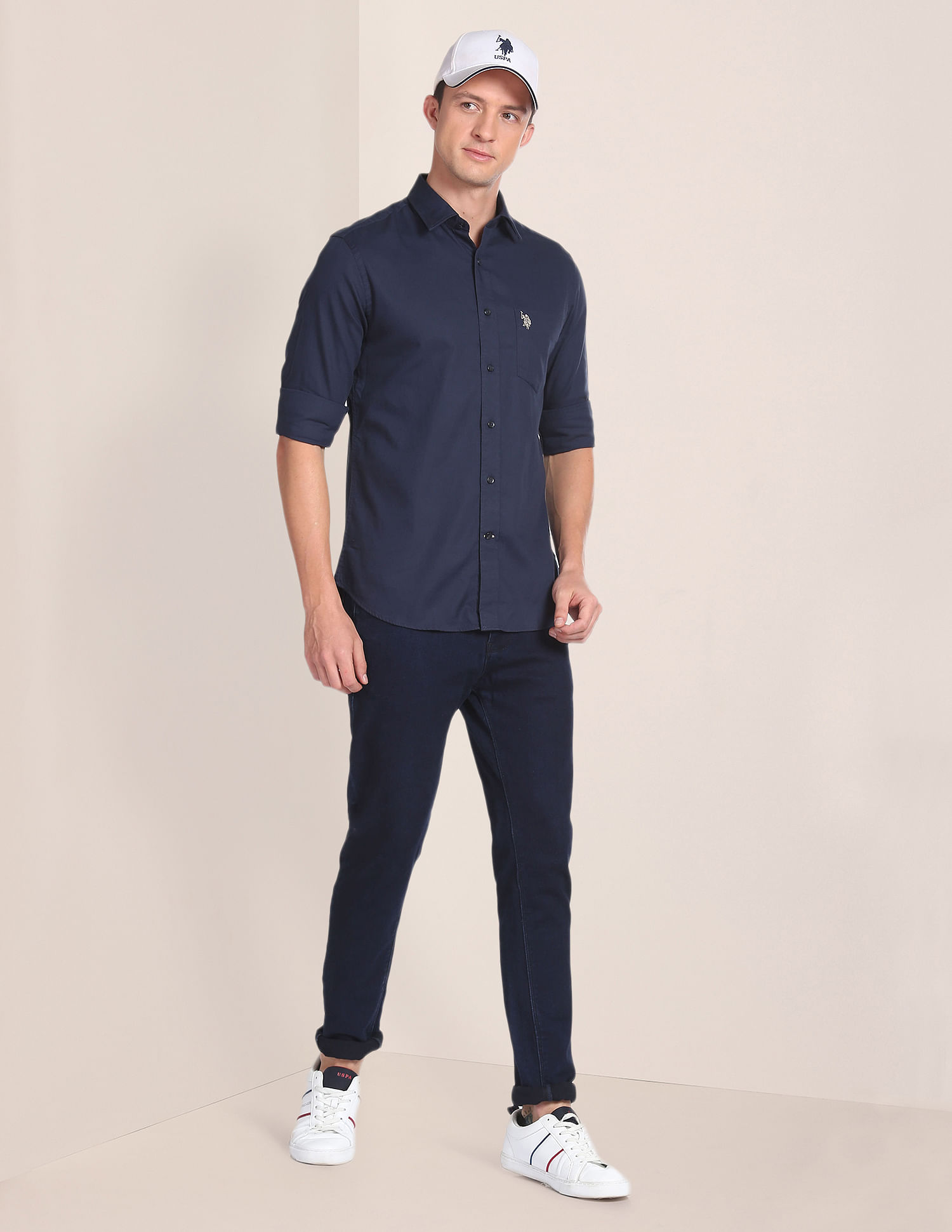 U.S. Polo Assn. Solid Cotton Tailored Shirt