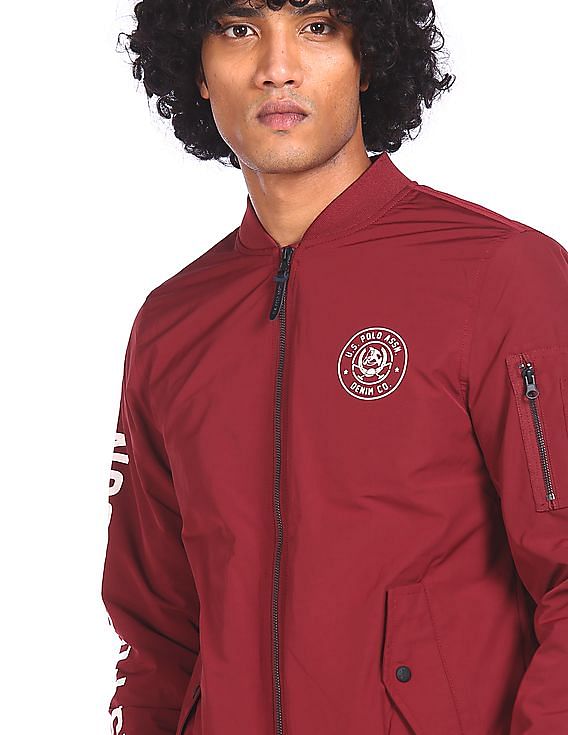 Maroon polo shop jacket