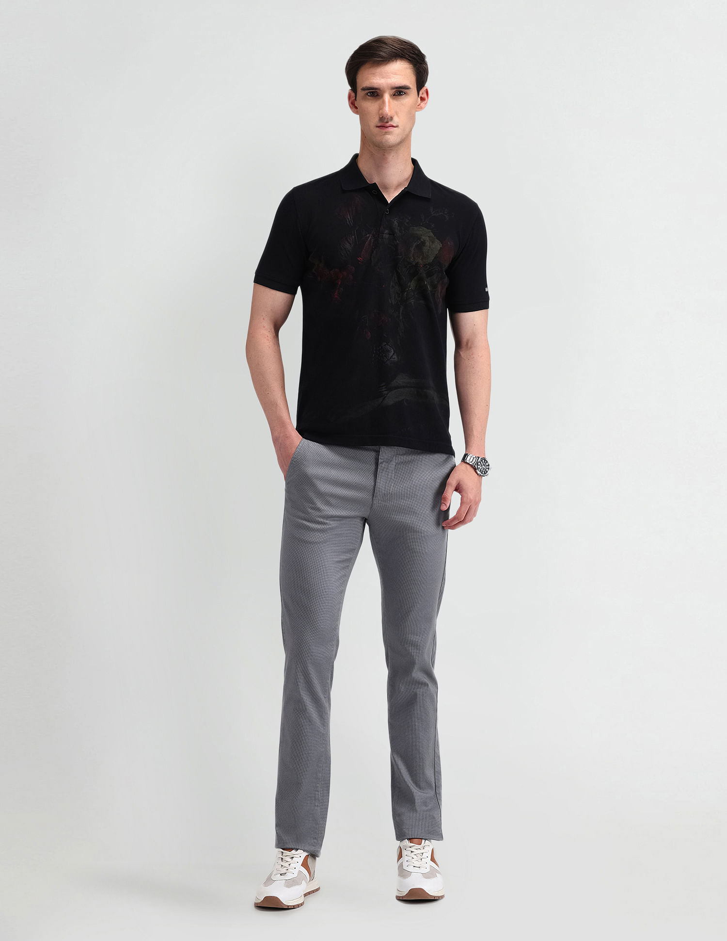 Arrow Sport Floral Print Regular Polo Shirt