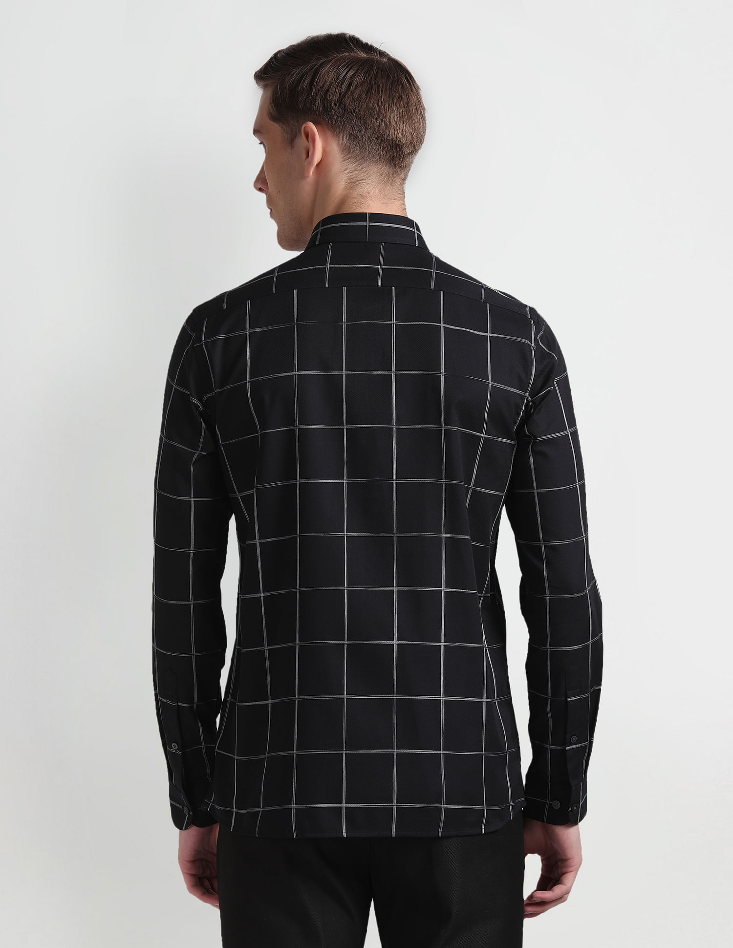 Arrow Newyork Windowpane Check Slim Fit Shirt
