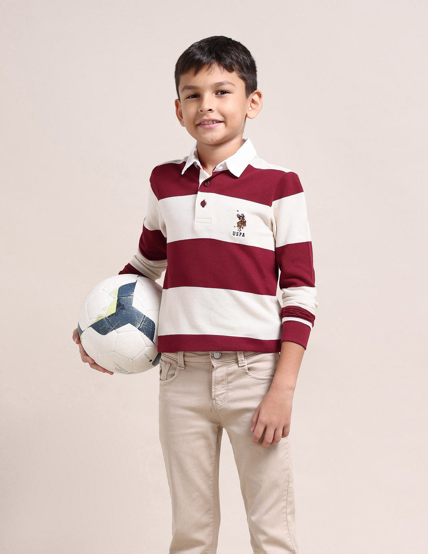 U.S. Polo Assn. Kids Boys Horizontal Striped Polo Shirt