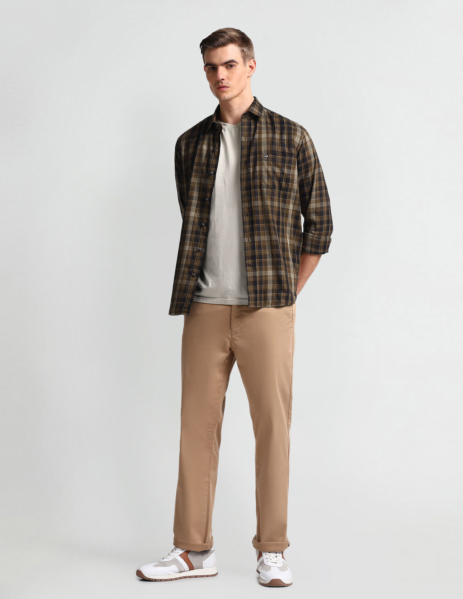 Arrow Sports Manhattan Slim Fit Plaid Shirt