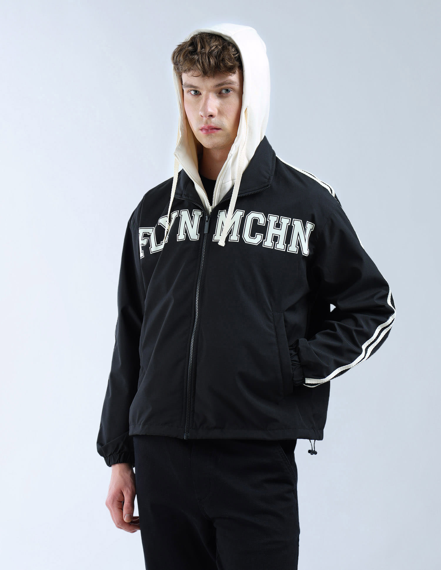 Buy Flying Machine Brand Printed Relaxed Fit Varsity Jacket