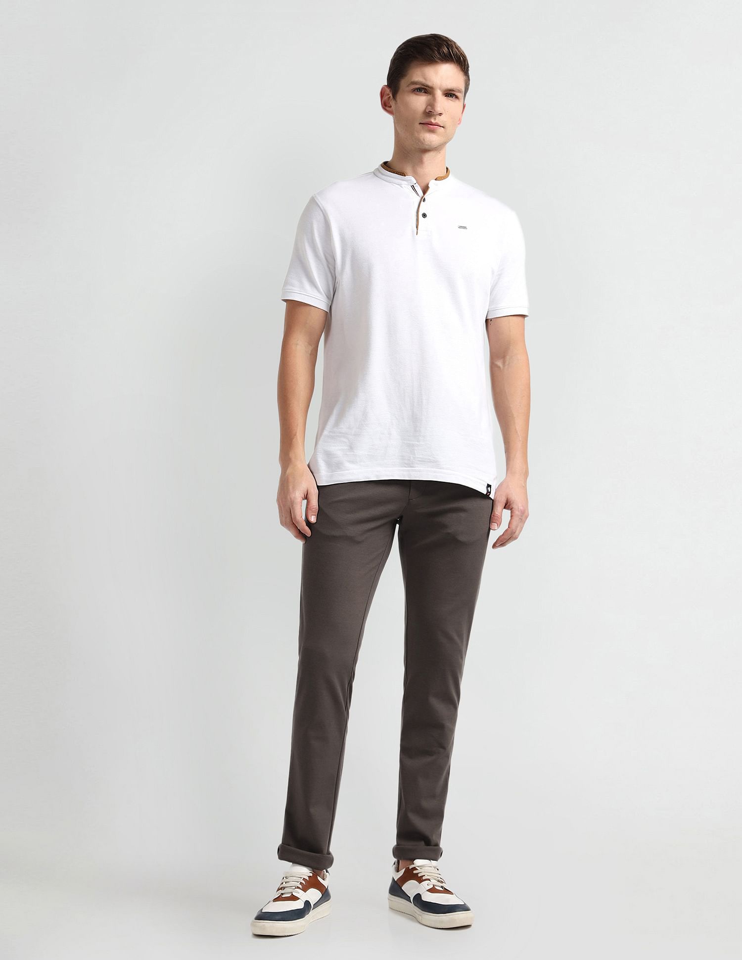 Arrow Sports Mid Rise Smart Flex Trousers