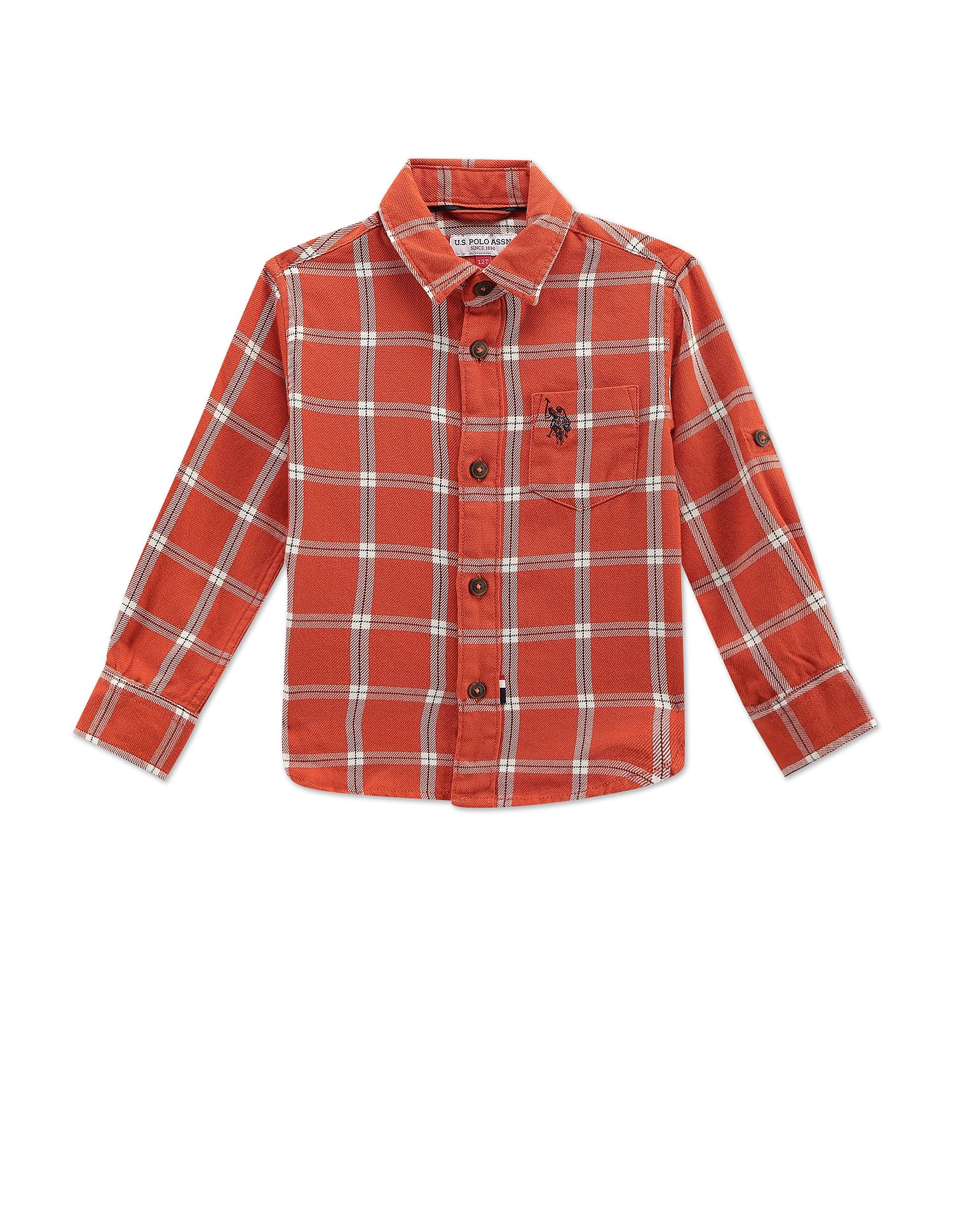 red tartan boys shirt