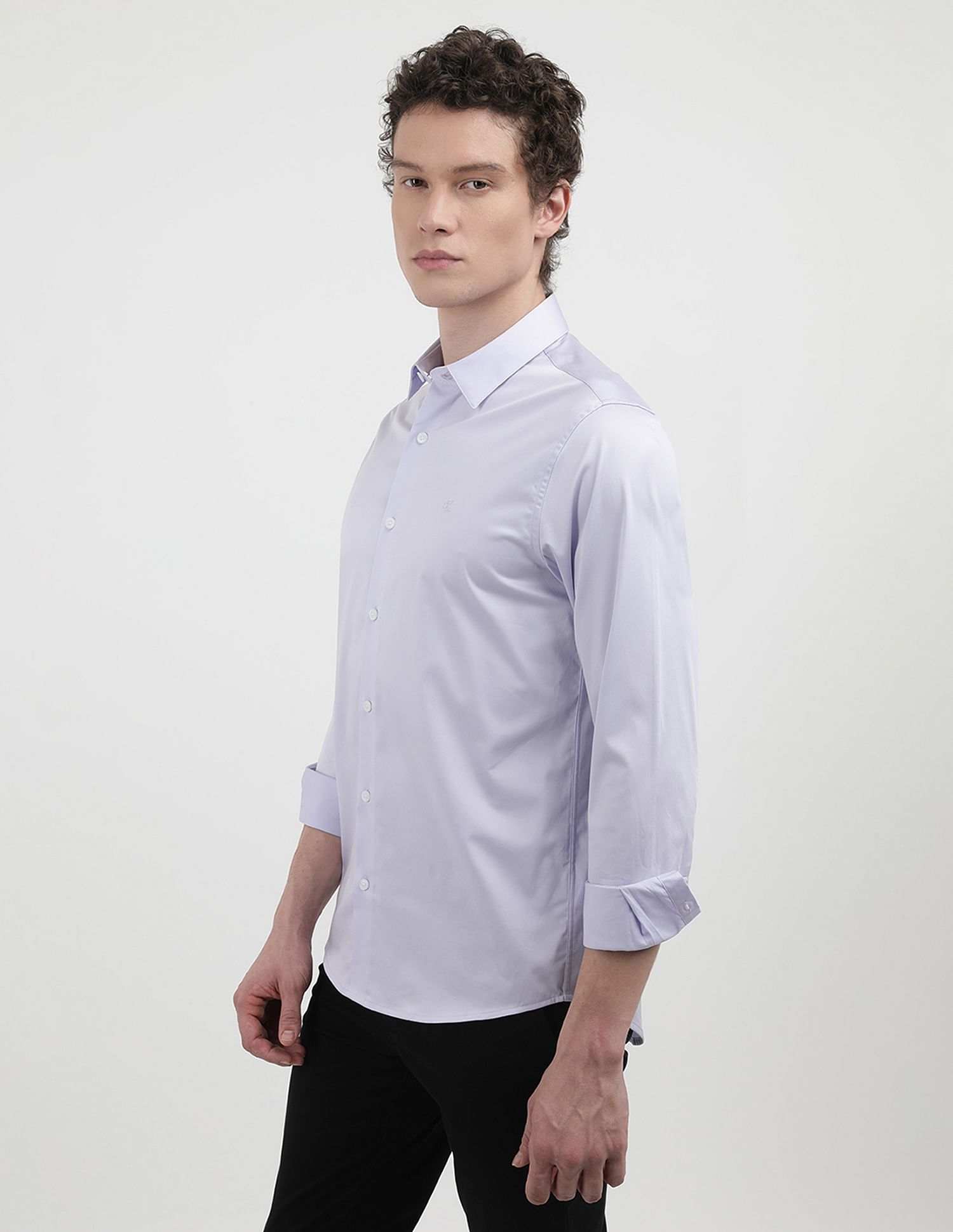 Calvin Klein Jeans Stretch Satin Slim Fit Shirt