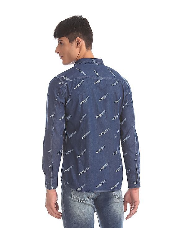 American Eagle Denim Shirt Size Medium Favorite Fit Long Sleeves Button Up  | eBay