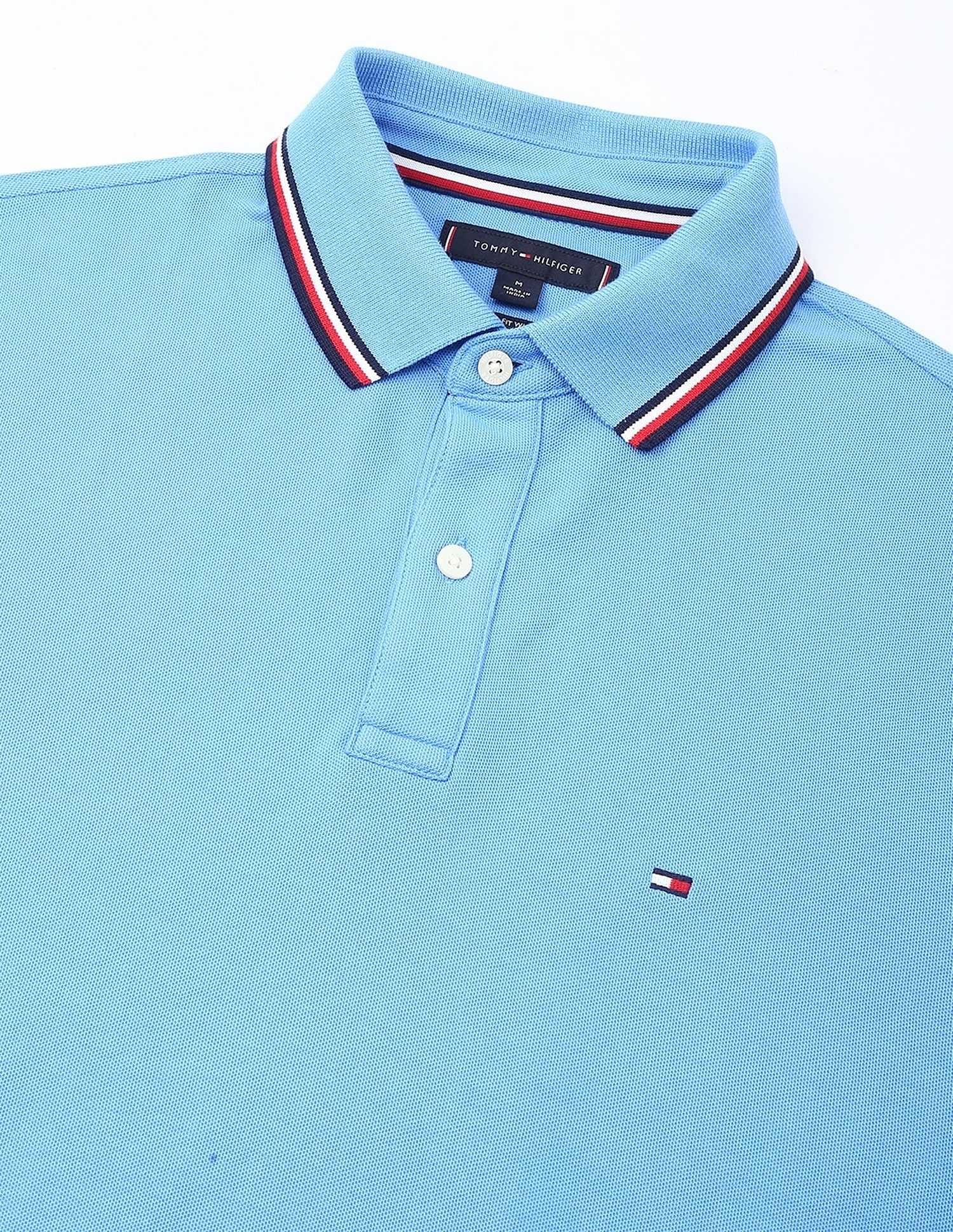 Tommy Hilfiger Solid Regular-Fit Cotton Polo Shirt