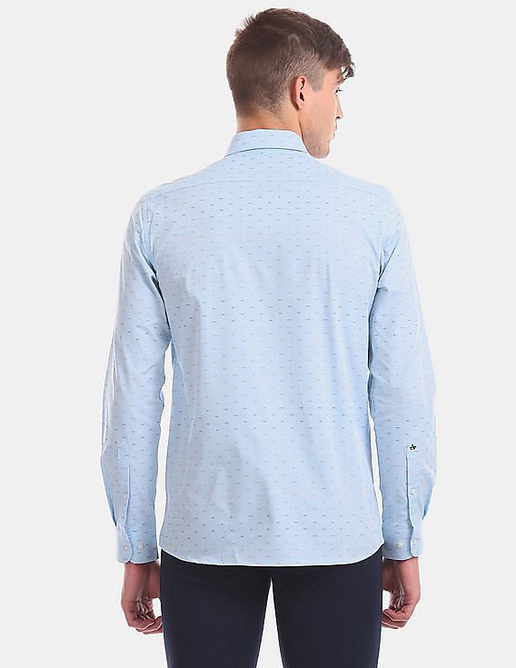 Arrow Slim Fit Patterned Stretchable Formal Shirt