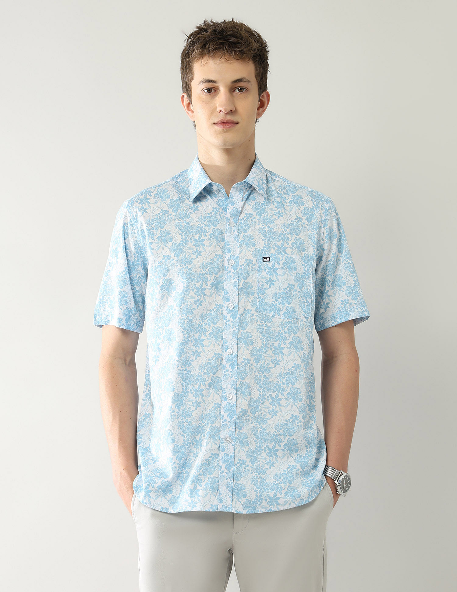 Arrow Sport Floral Printed Regular Fit Shirt