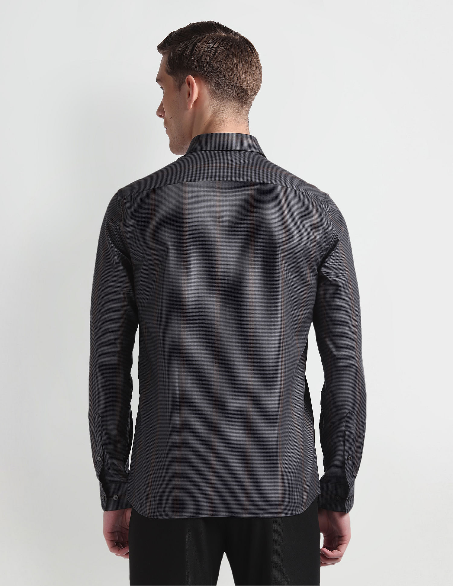 Arrow Newyork Manhattan Slim Fit Houndstooth Shirt