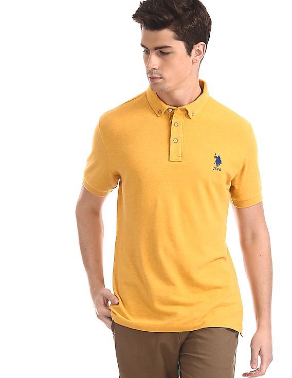 polo t shirts button down collar