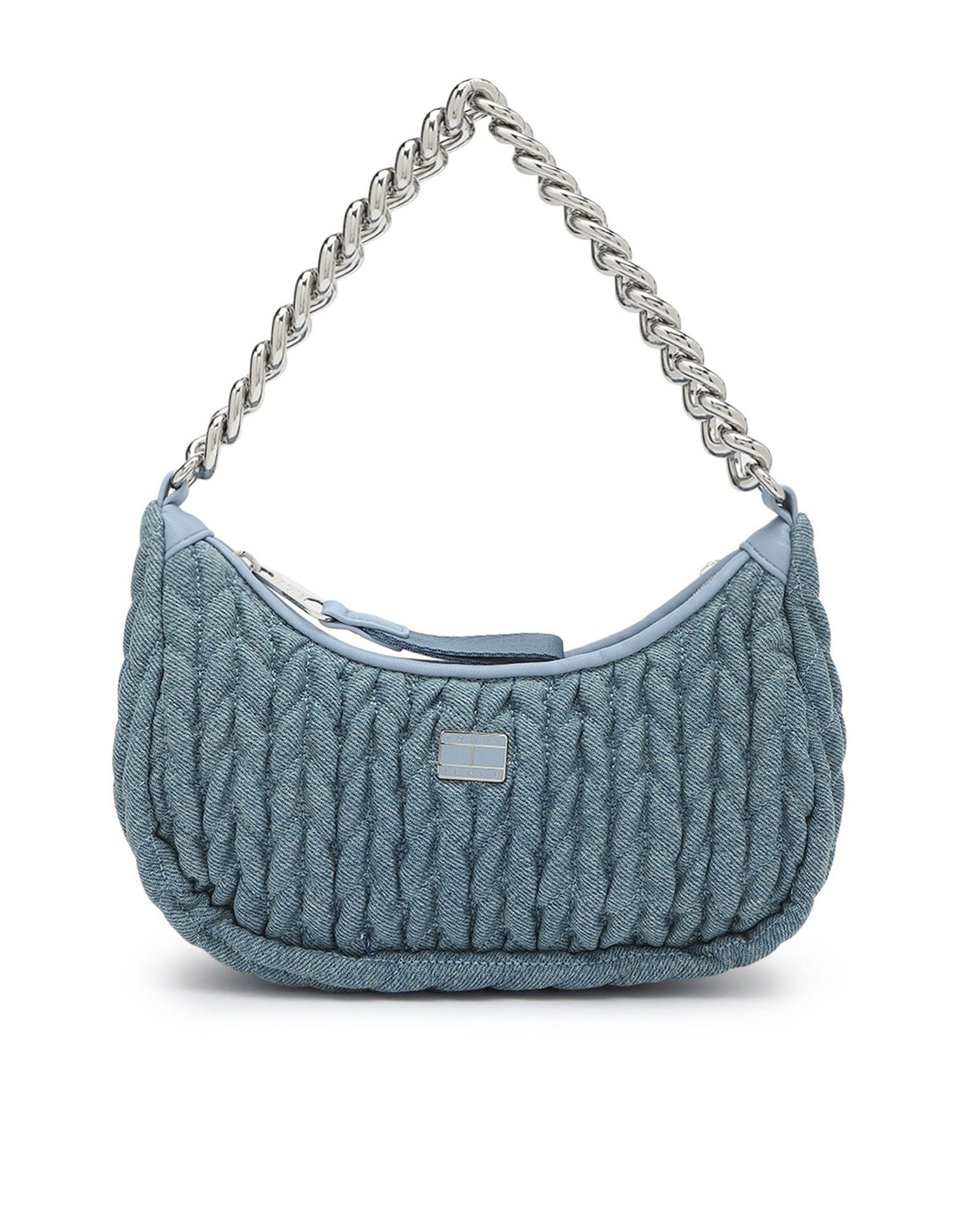 Buy Tommy Hilfiger Quilted Blue Cotton Shoulder Bag