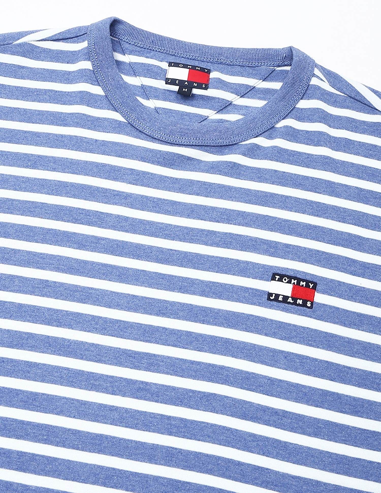 Tommy Hilfiger Logo Striped Regular-Fit Cotton T-Shirt
