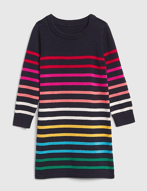 Buy GAP Baby Multi Colour Crazy Stripe Sweater Dress NNNOW