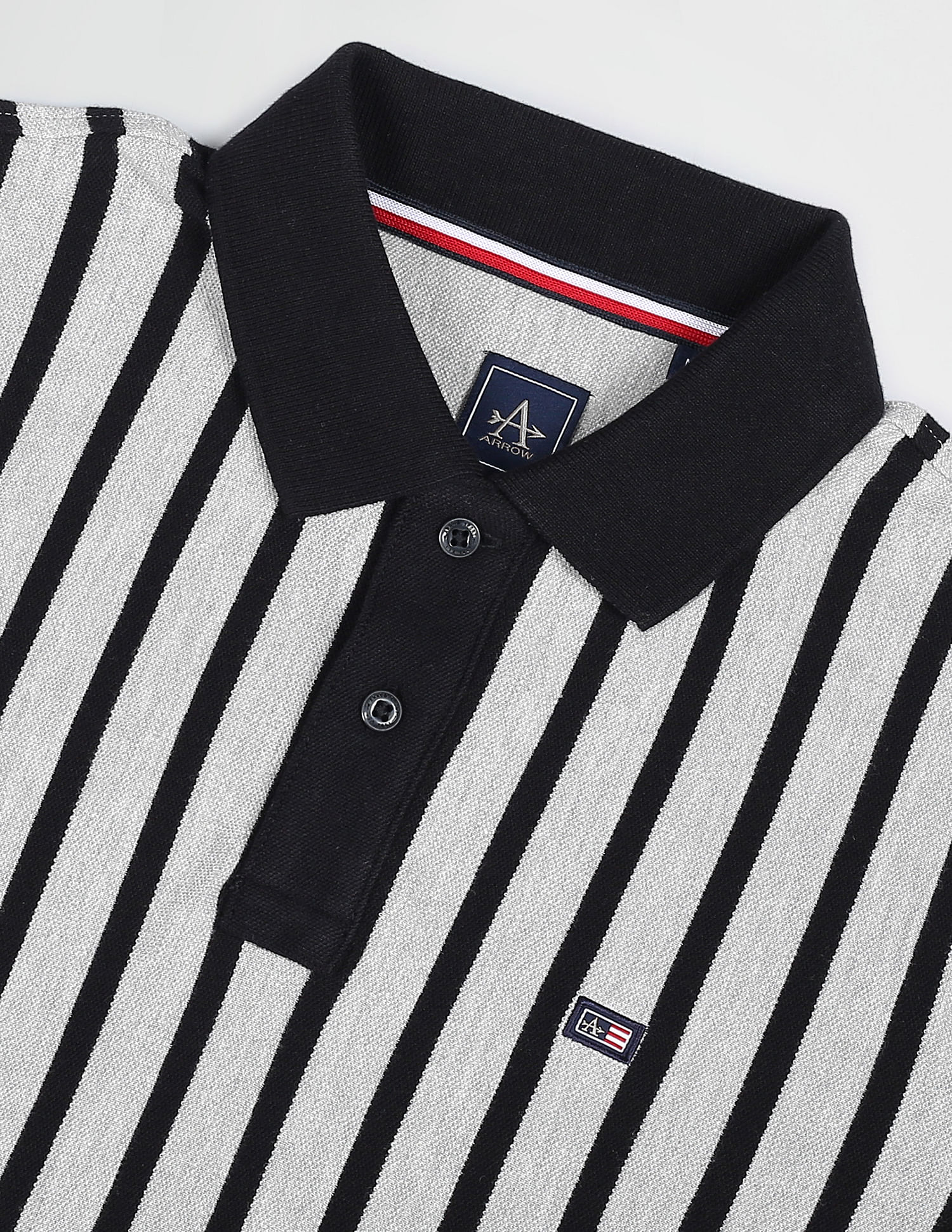 Arrow Sports Vertical Stripe Cotton Polo Shirt