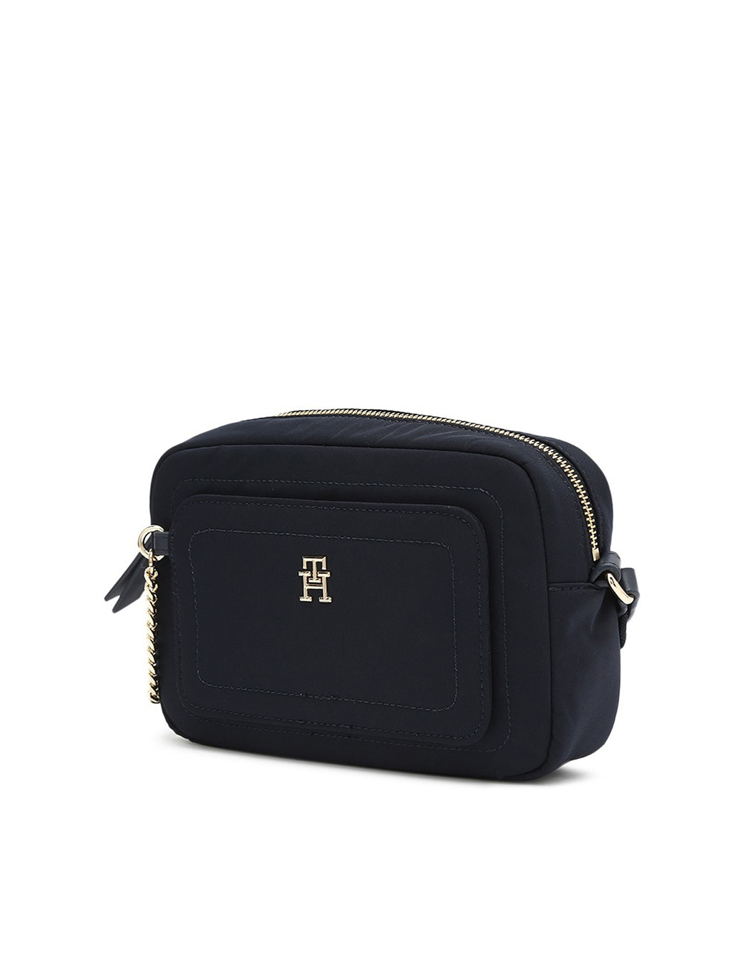 Tommy Hilfiger Solid Blue Polyester Sling Bag