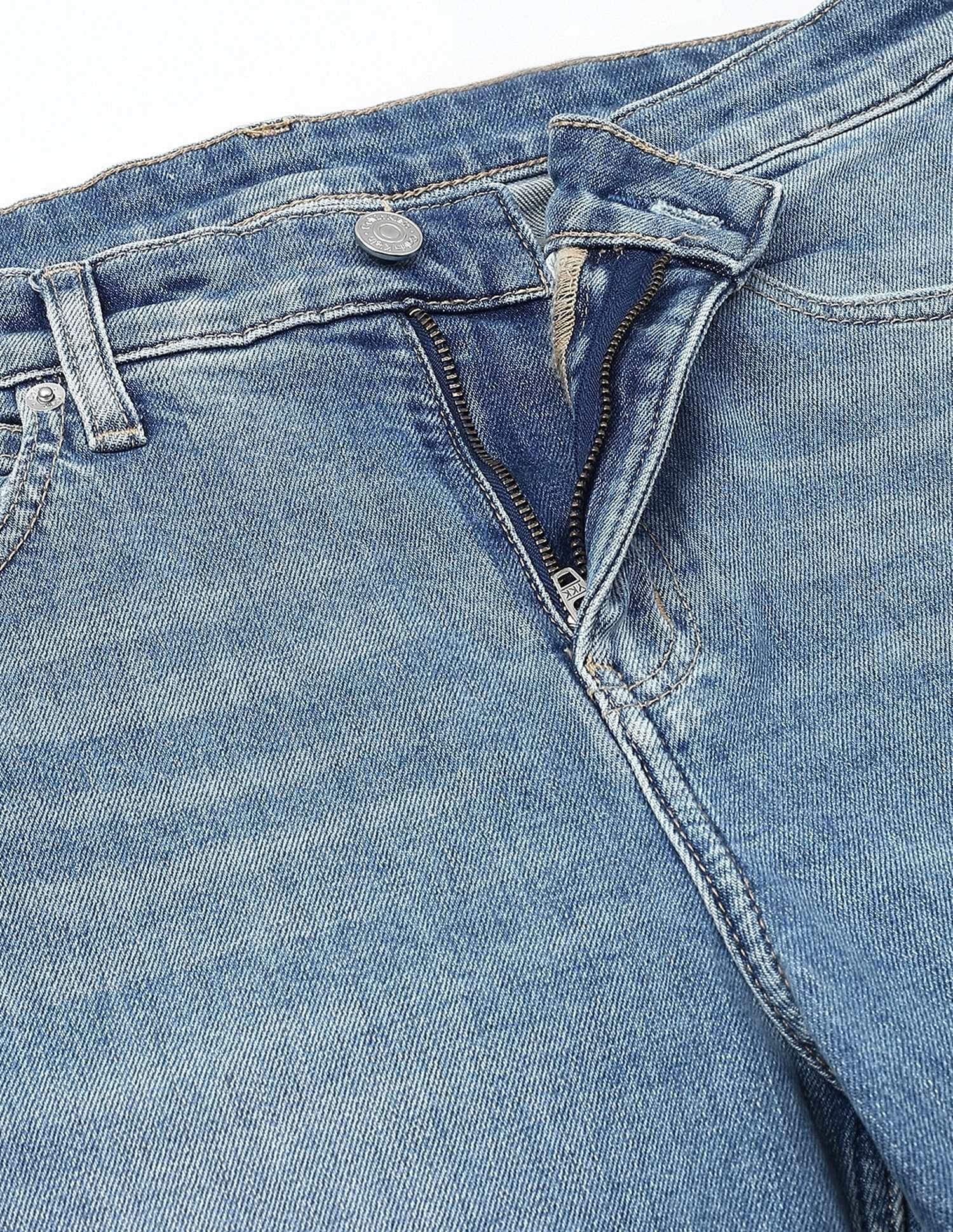 Calvin Klein Jeans Mid-Wash Flared-Fit Mid Rise Jeans