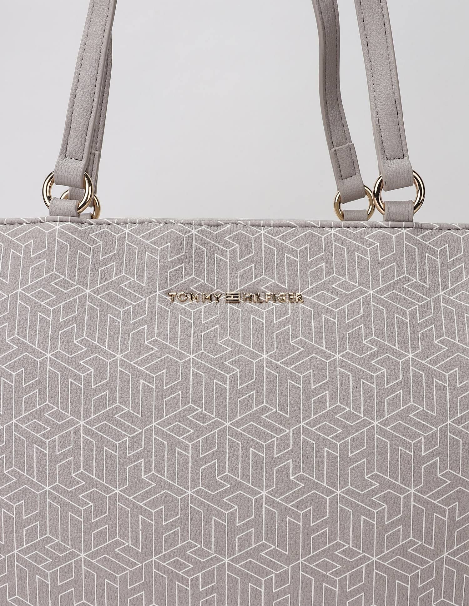Tommy Hilfiger Logo Brown Pu Tote Bag