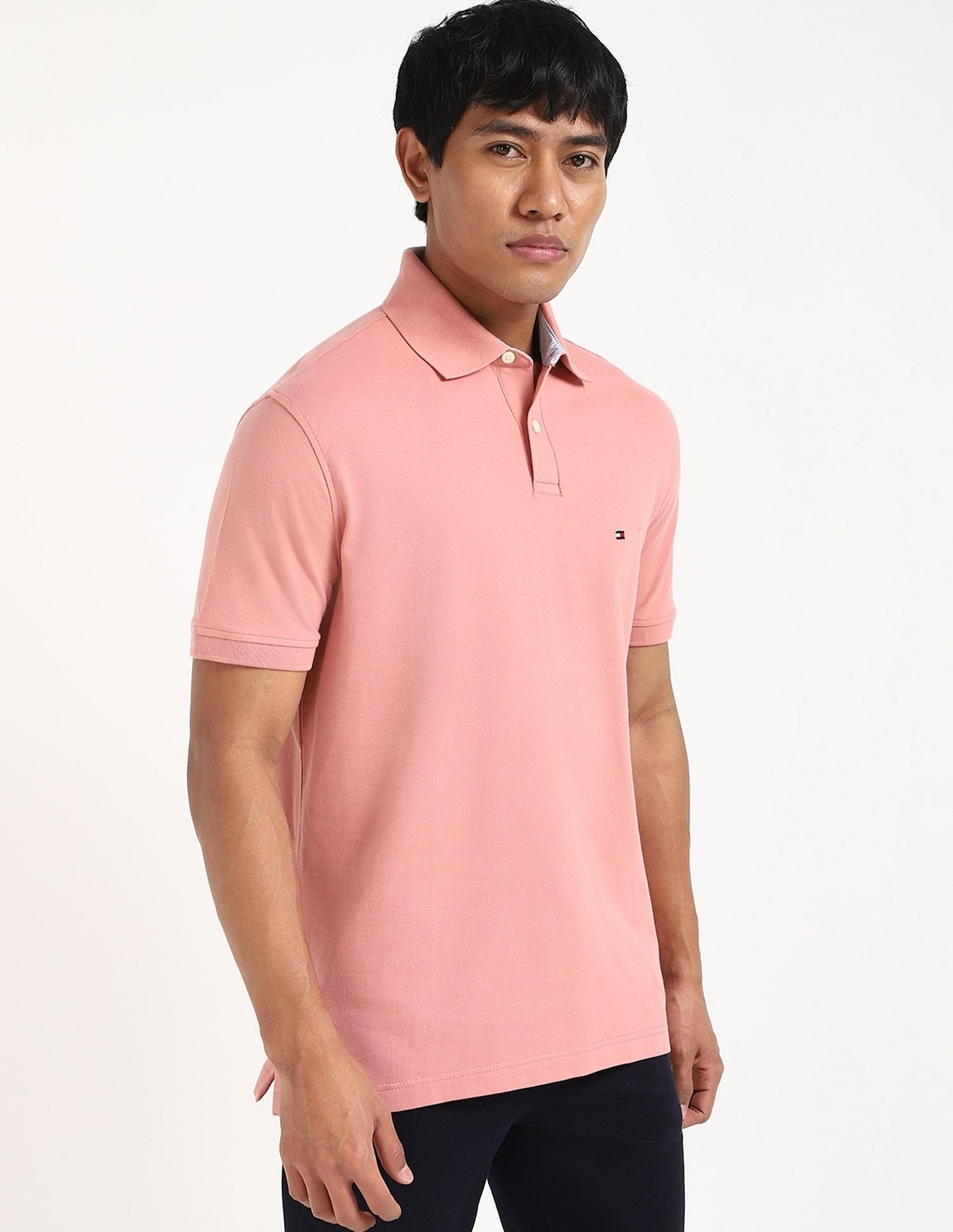 Tommy Hilfiger Solid Regular-Fit Cotton Polo Shirt