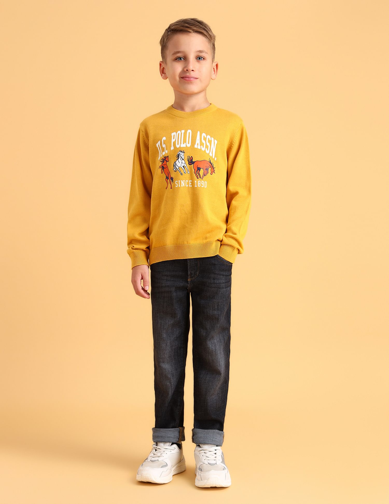 U.S. Polo Assn. Kids Boys Printed Cotton Sweater
