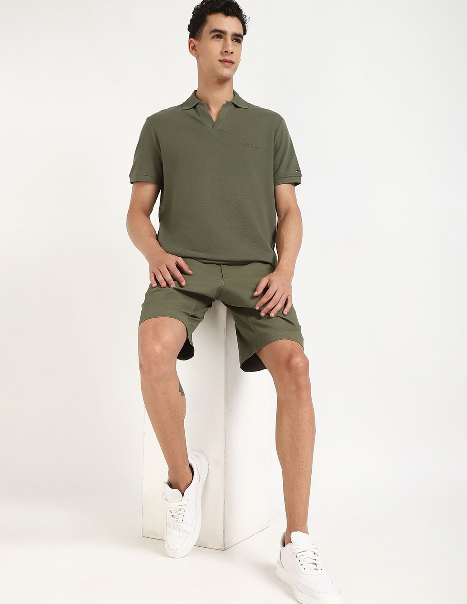 Tommy Hilfiger Solid Regular-Fit Cotton Polo Shirt