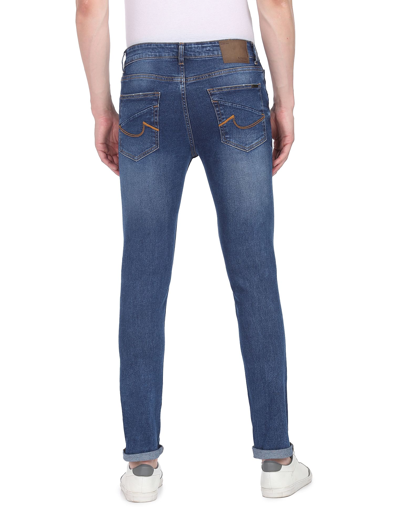 AD by Arvind Stone Wash Skinny Fit Stretch Jeans