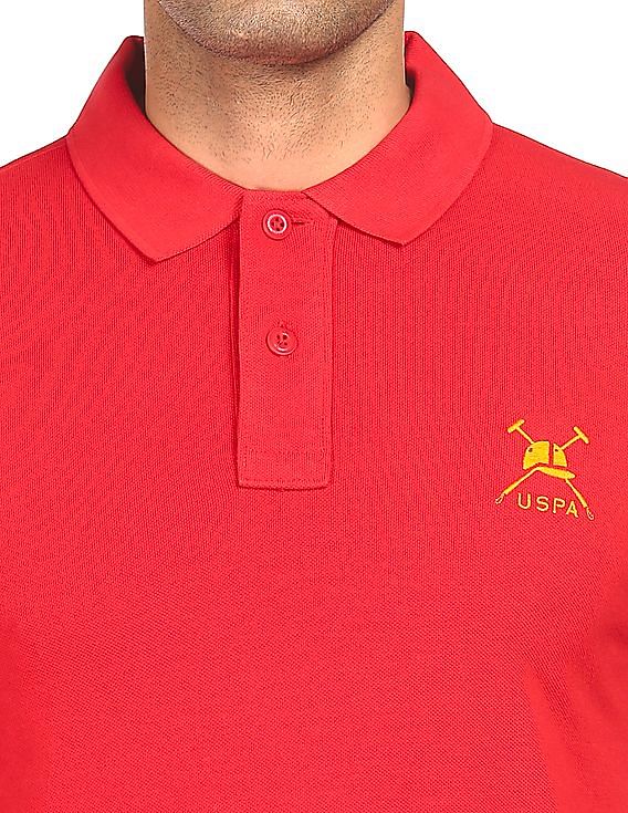 U.S. Polo Assn. Ribbed Collar Cotton Polo Shirt