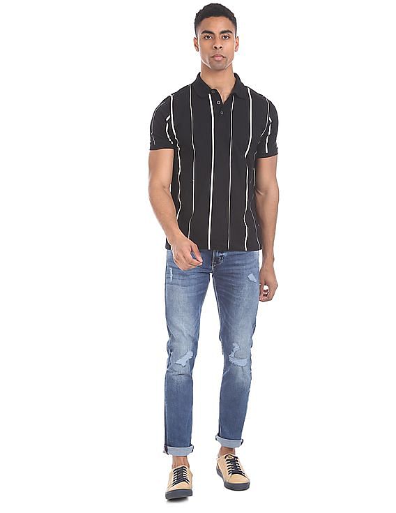 Flying Machine Michael Slim Tapered Fit Ripped Jeans