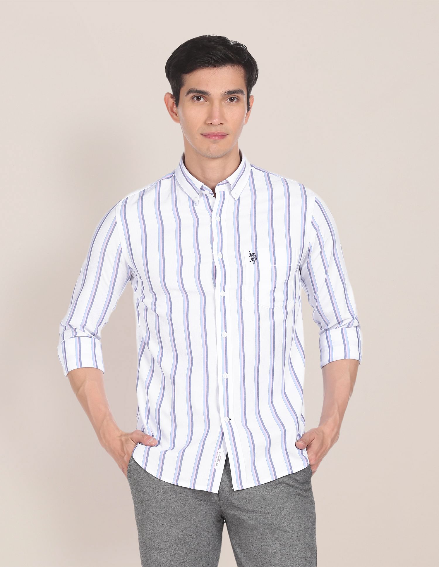 U.S. Polo Assn. Pure Cotton Striped Casual Shirt