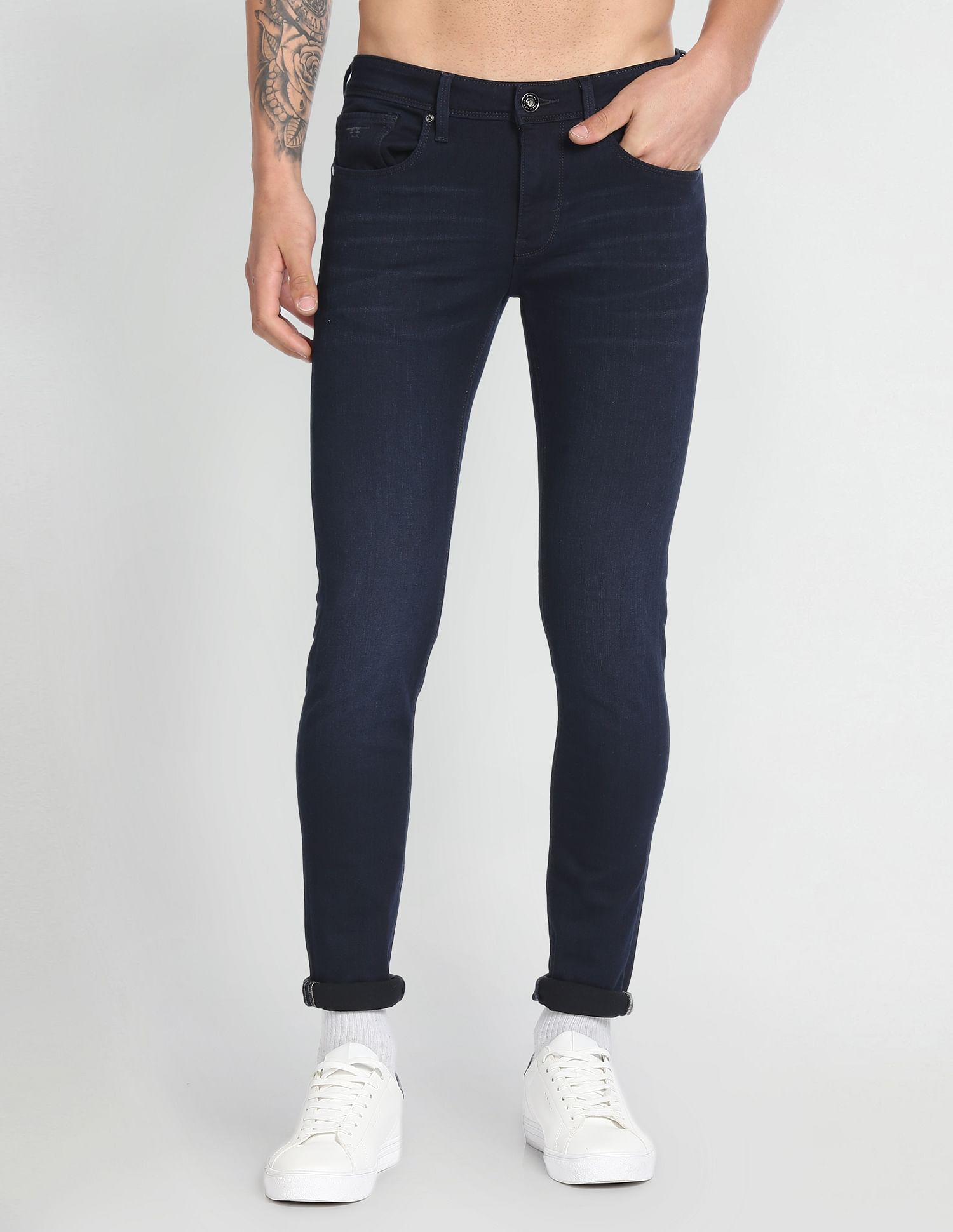 Flying Machine Low Rise Super Skinny Fit Wash Jeans