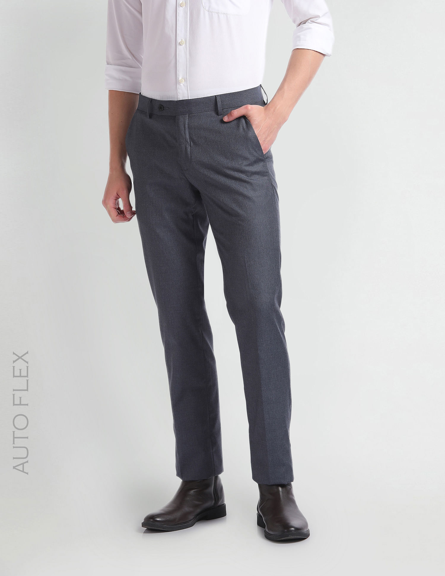 Buy Arrow Flat Front Autoflex Formal Trousers - NNNOW.com-demhanvico.com.vn