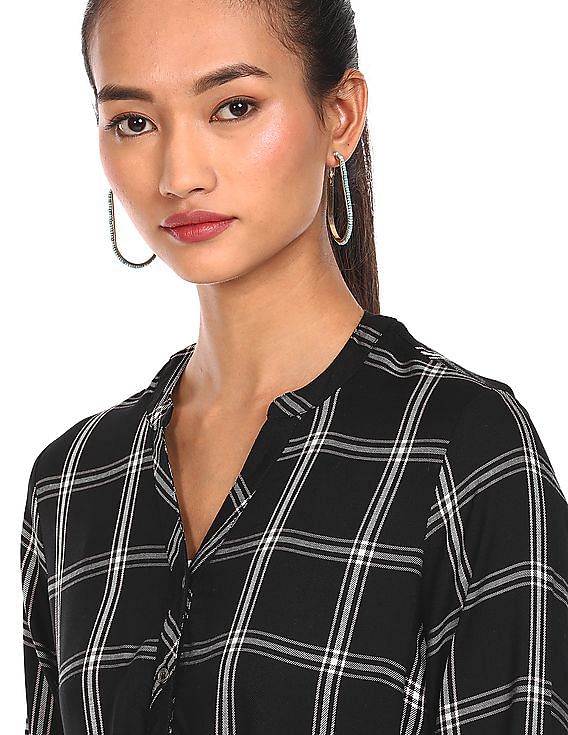 black check shirt womens