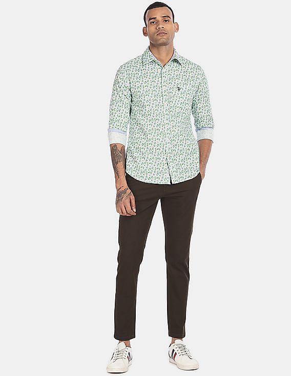 U.S. Polo Assn. Spread Collar Cotton Printed Casual Shirt