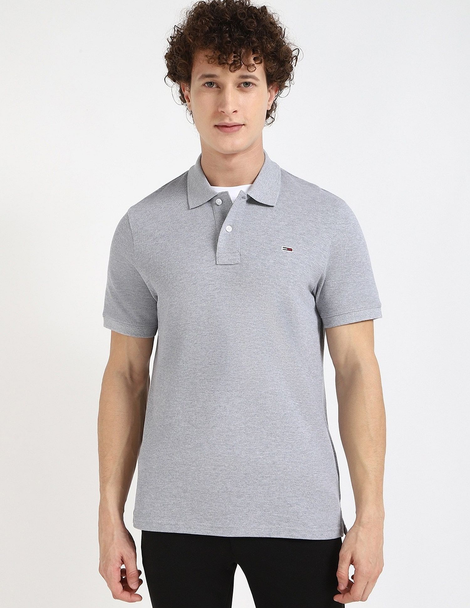 Tommy Hilfiger Solid Regular-Fit Cotton Polo Shirt