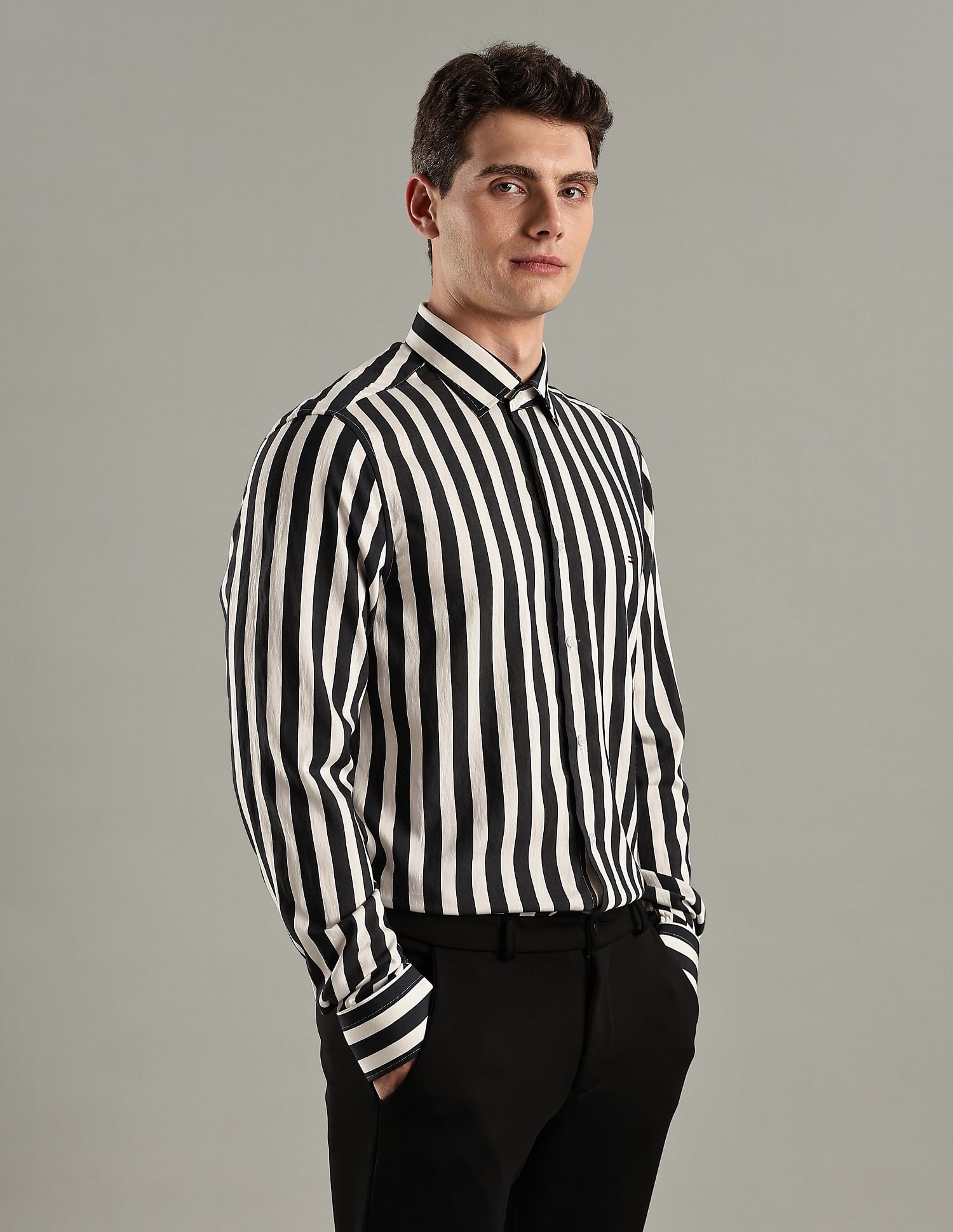 Tommy Hilfiger Striped Regular-Fit Modal Shirt
