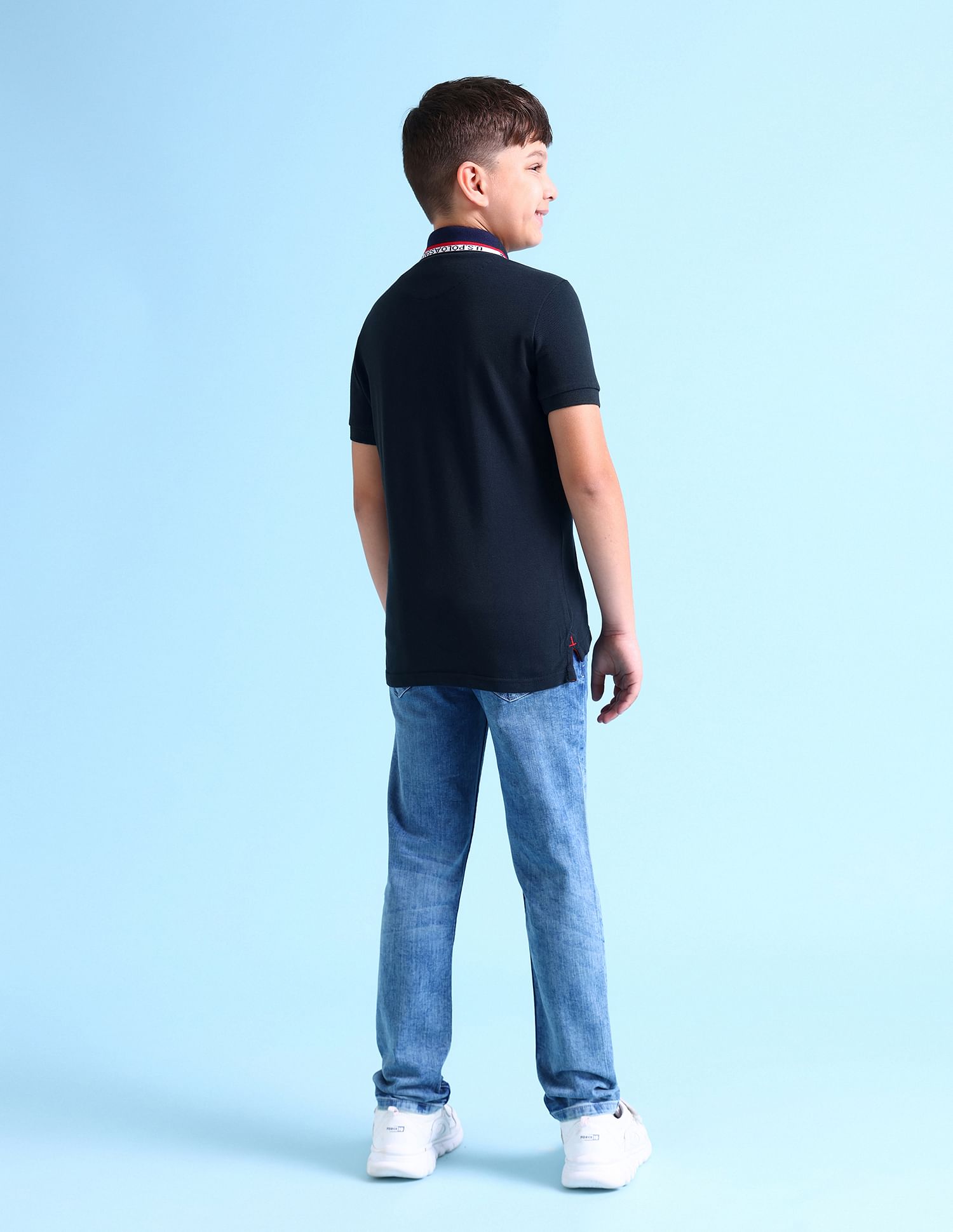 U.S. Polo Assn. Kids Boys Logo Collar Solid Polo Shirt