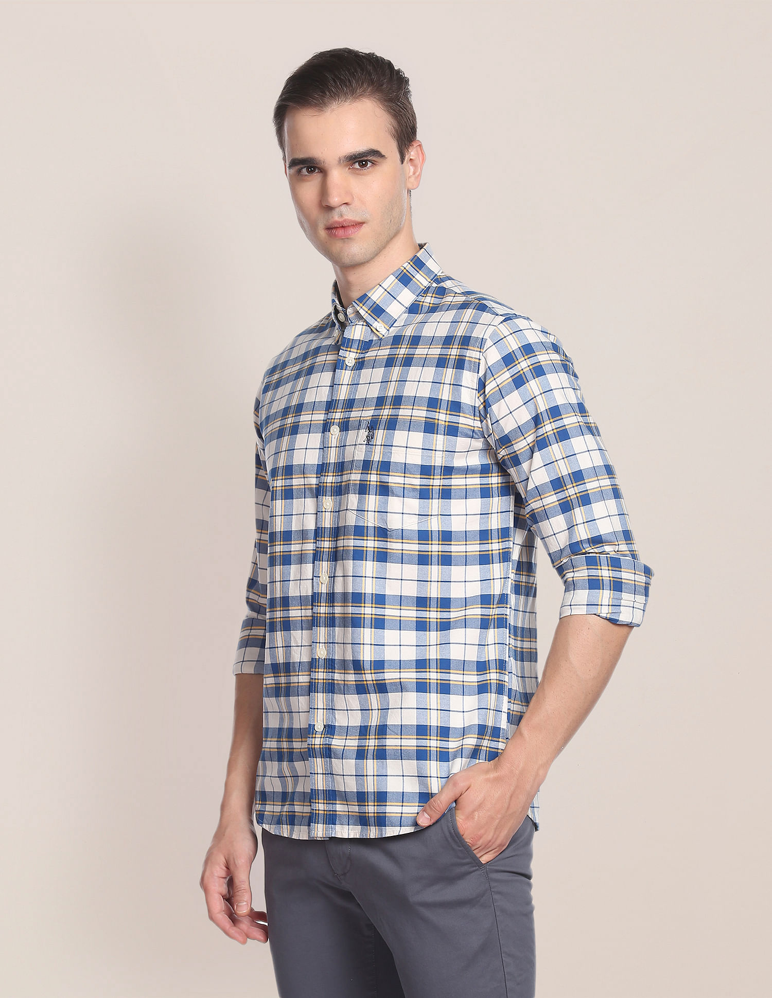U.S. Polo Assn. Oxford Check Cotton Casual Shirt