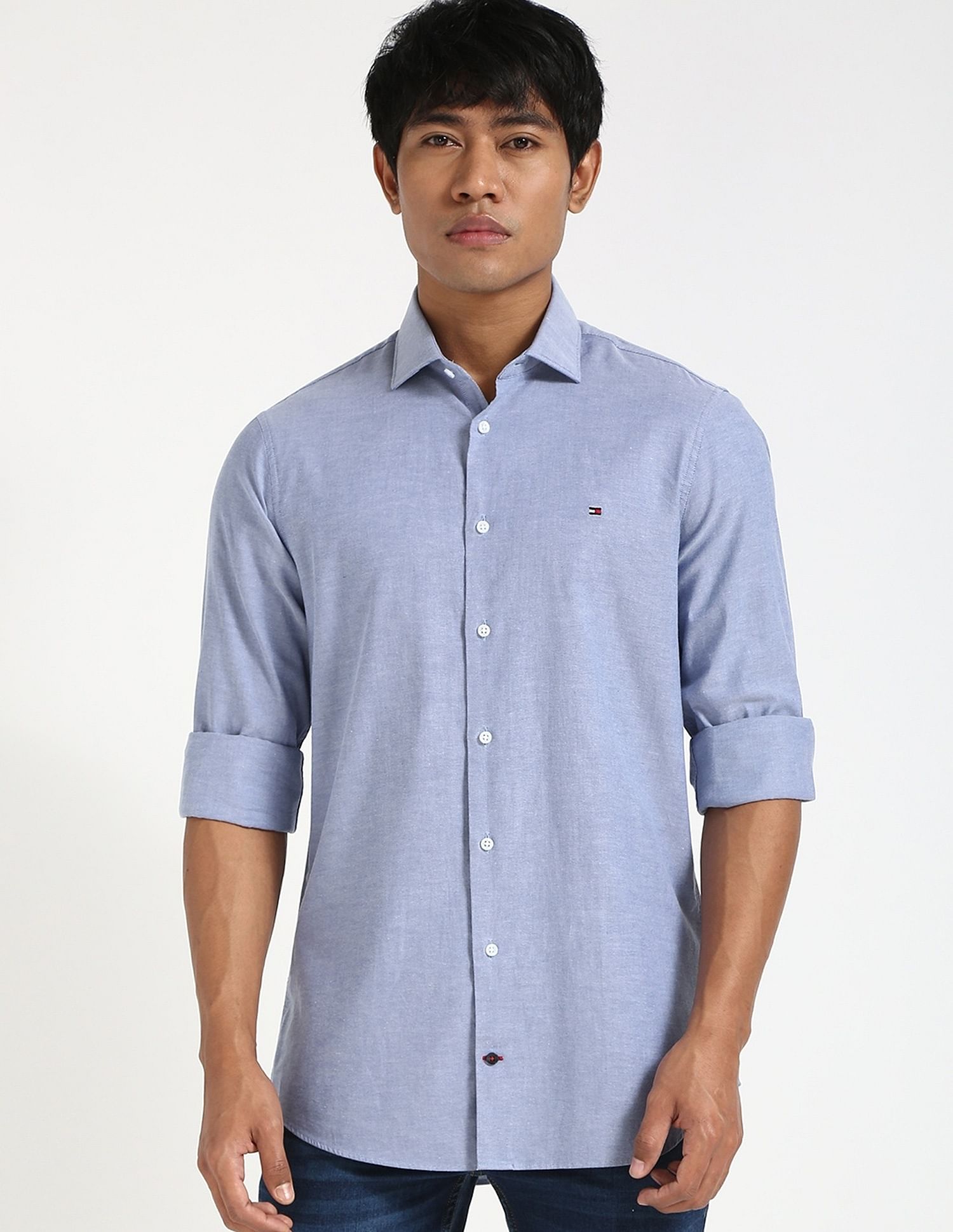 Tommy Hilfiger Solid Regular-Fit Oxford Woven Shirt