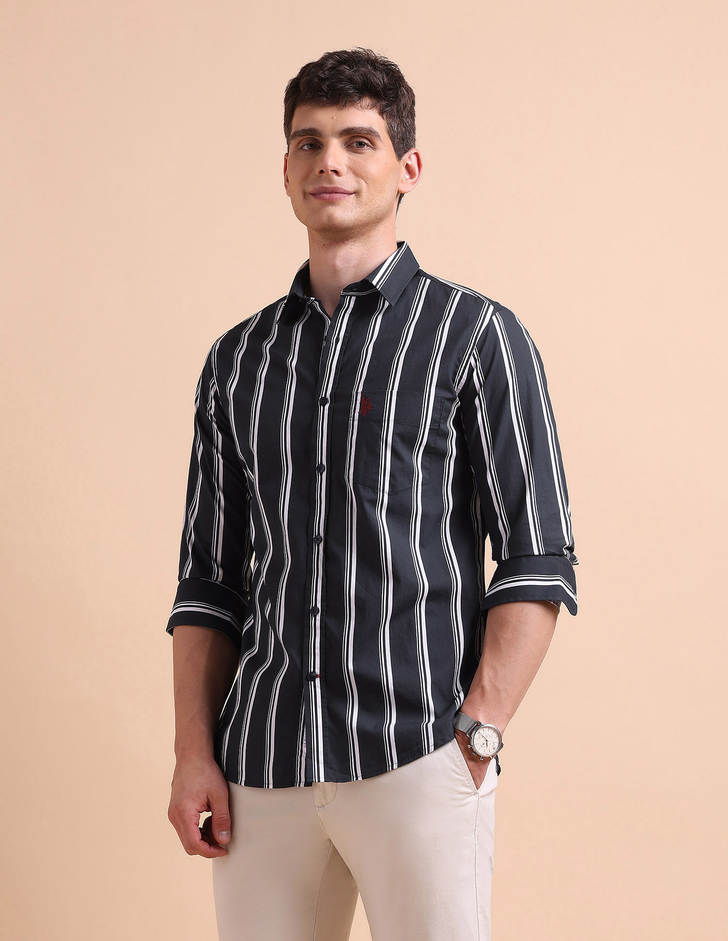 U.S. Polo Assn. Vertical Striped Tailored Fit Shirt