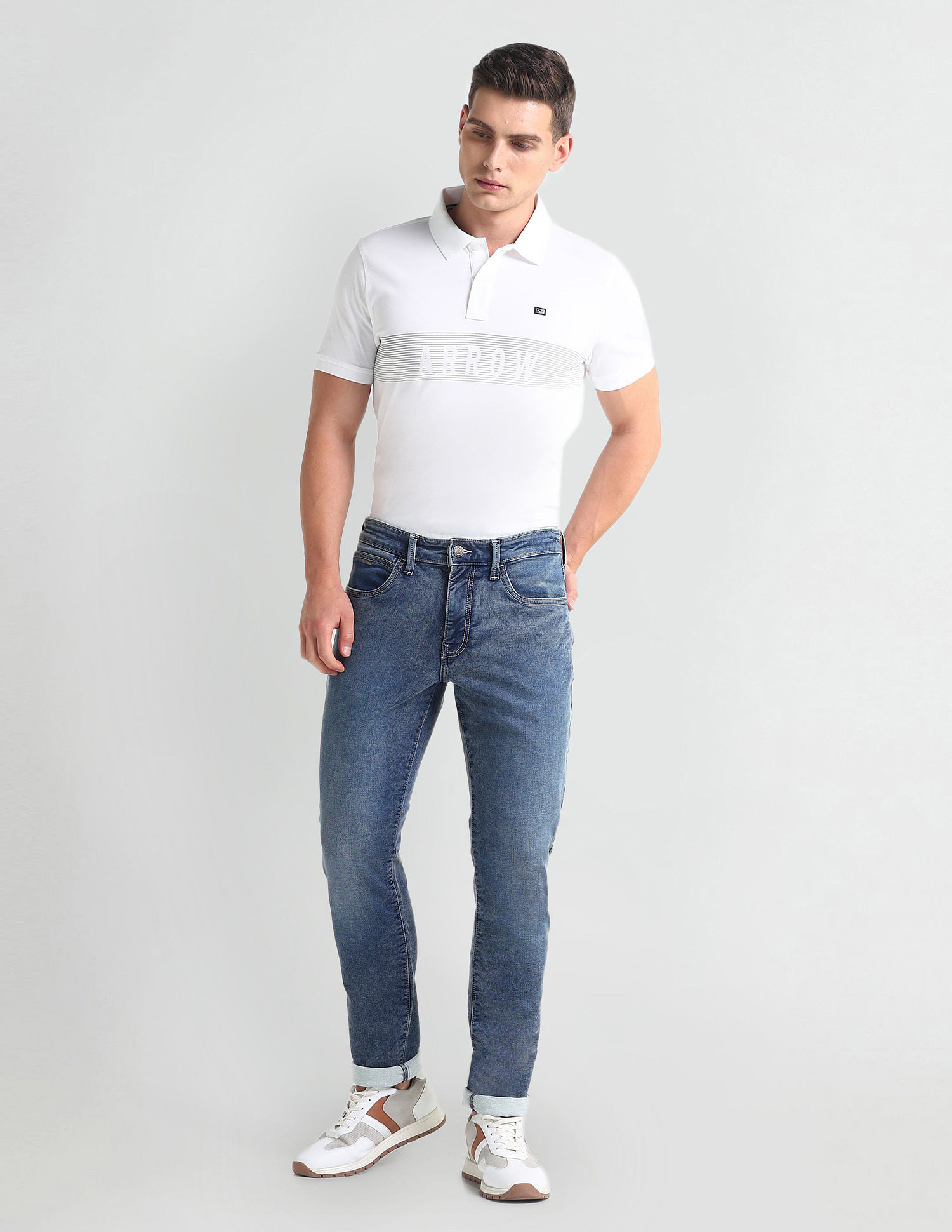 Arrow Sports Jameson Slim Fit Stone Wash Jeans