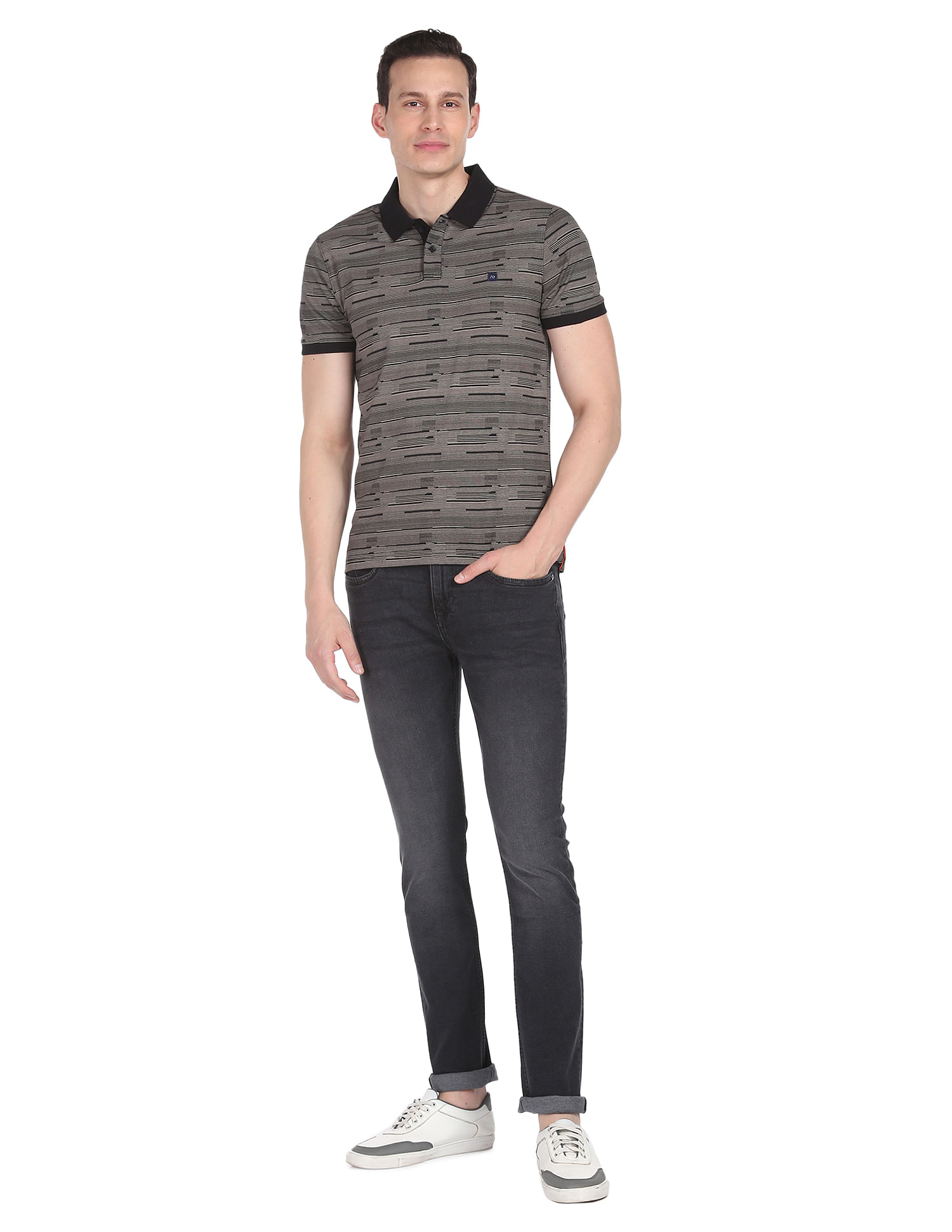 AD by Arvind Stone Wash Slim Fit Stretch Jeans