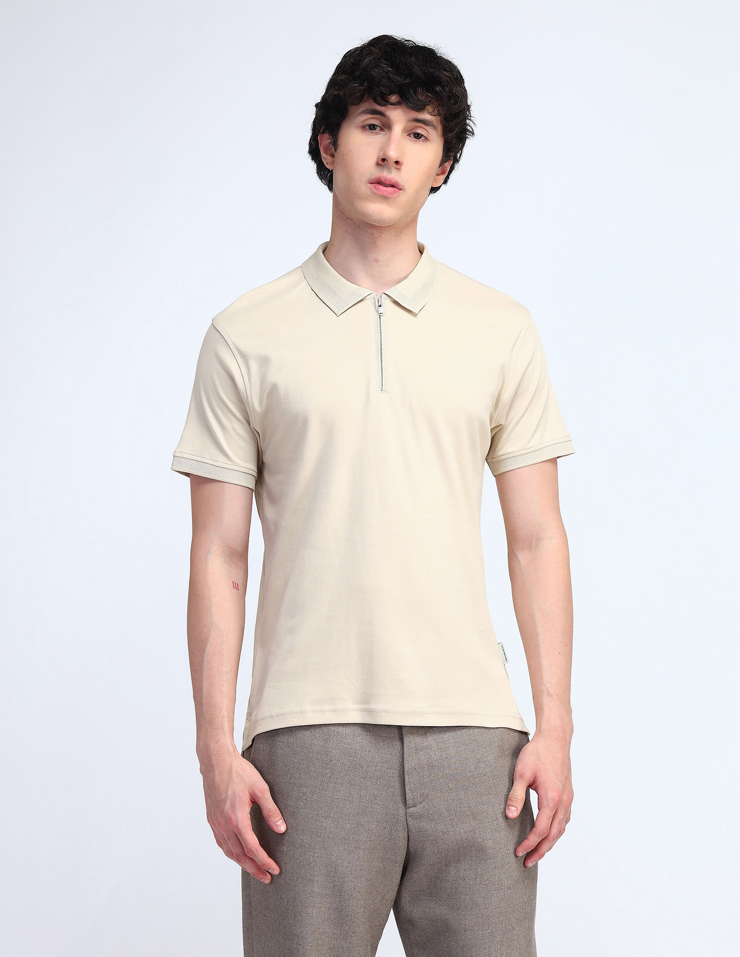 Flying Machine Solid Regular Fit Polo Shirt