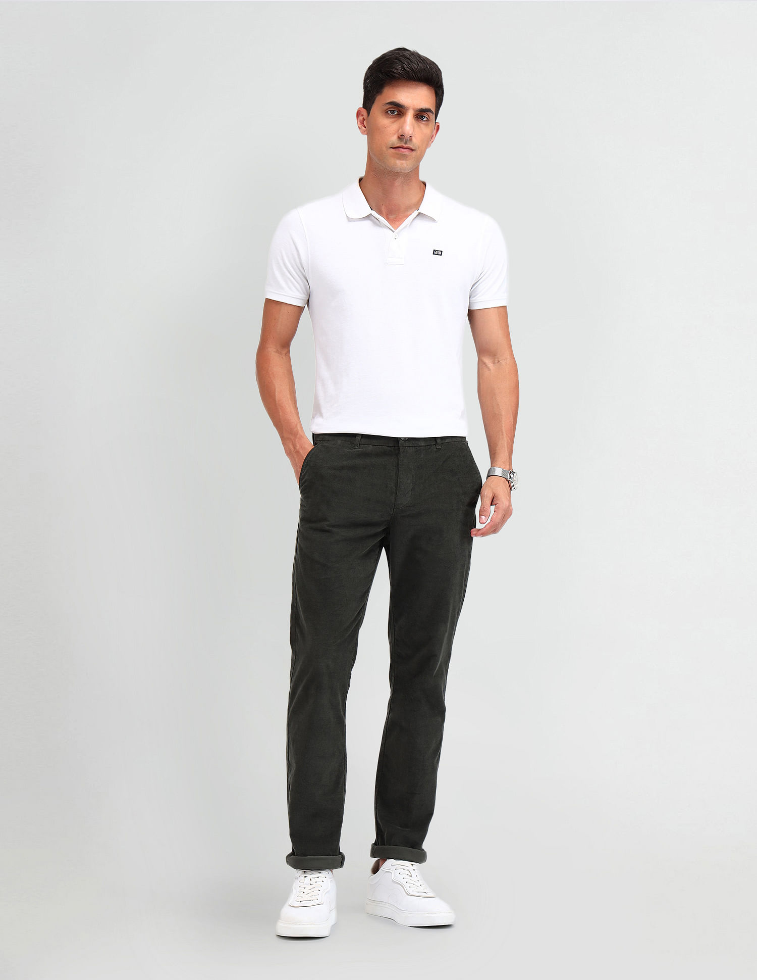 Arrow Sport Regular Fit Corduroy Trousers