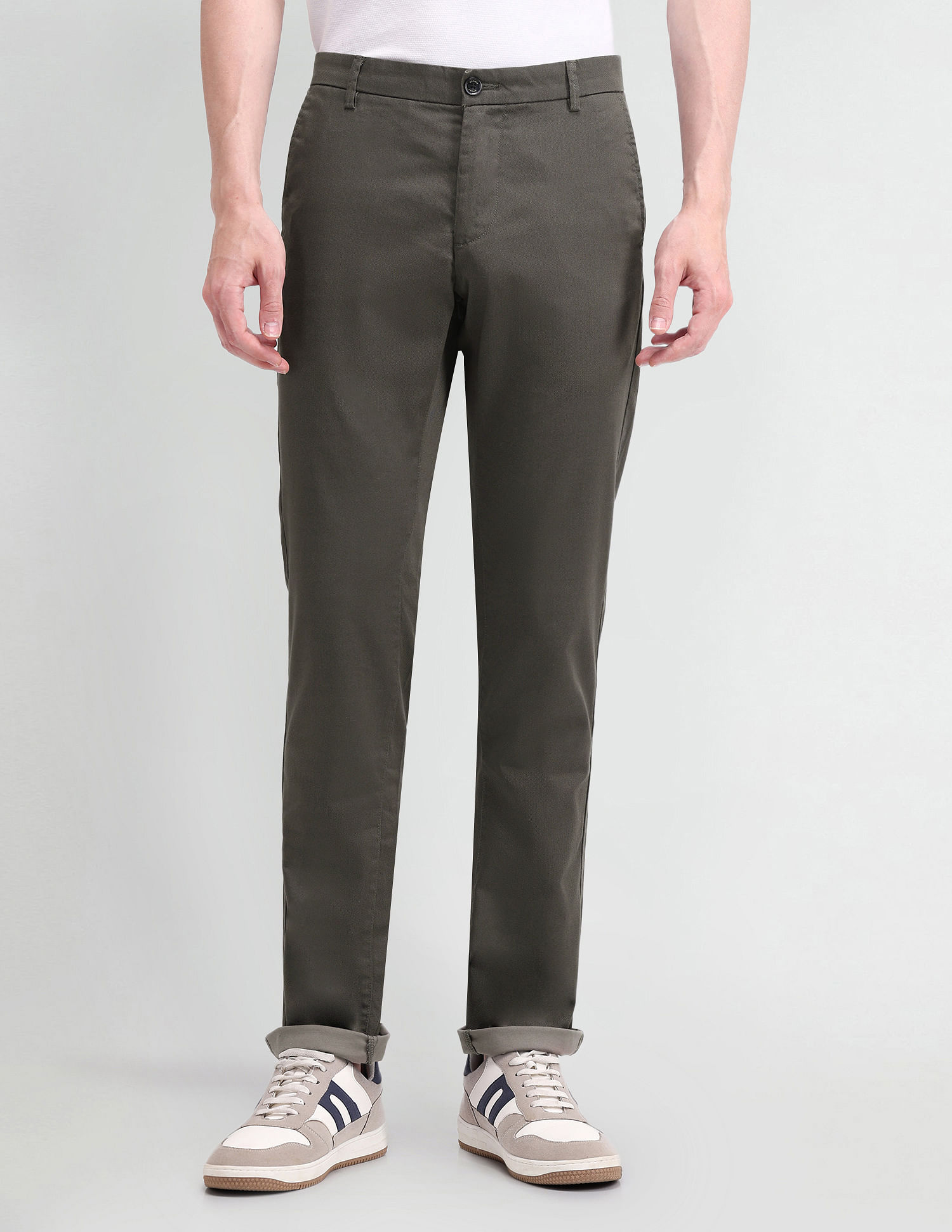 Arrow Sport Slim Fit Solid Trousers